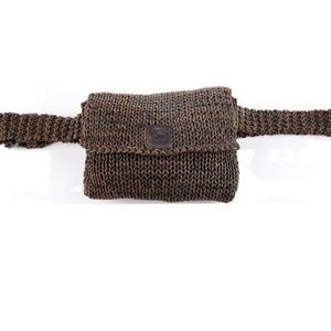 Authentic chanel braided leather waist bag